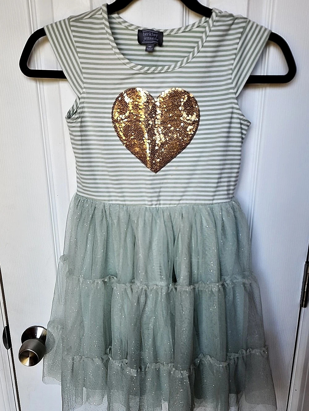 berkley jensen Girls Striped Tulle Party Dress Size 10